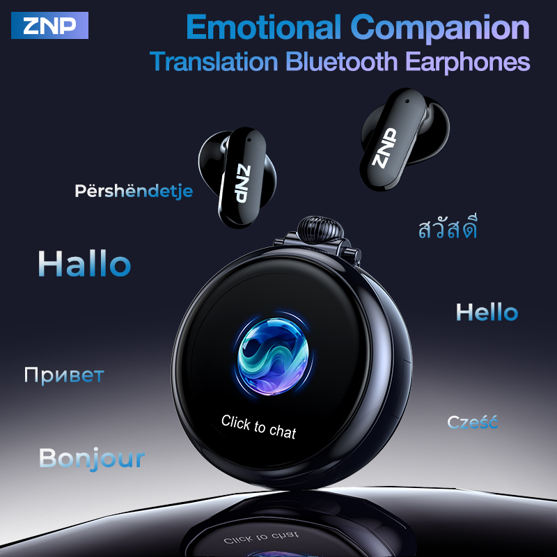 Headphones - หูฟังแปลภาษาไร้สาย AI รุ่นใหม่ล่าสุดปี 2026 ZNP ผู้ช่วยประทับใจสำหรับการประชุม