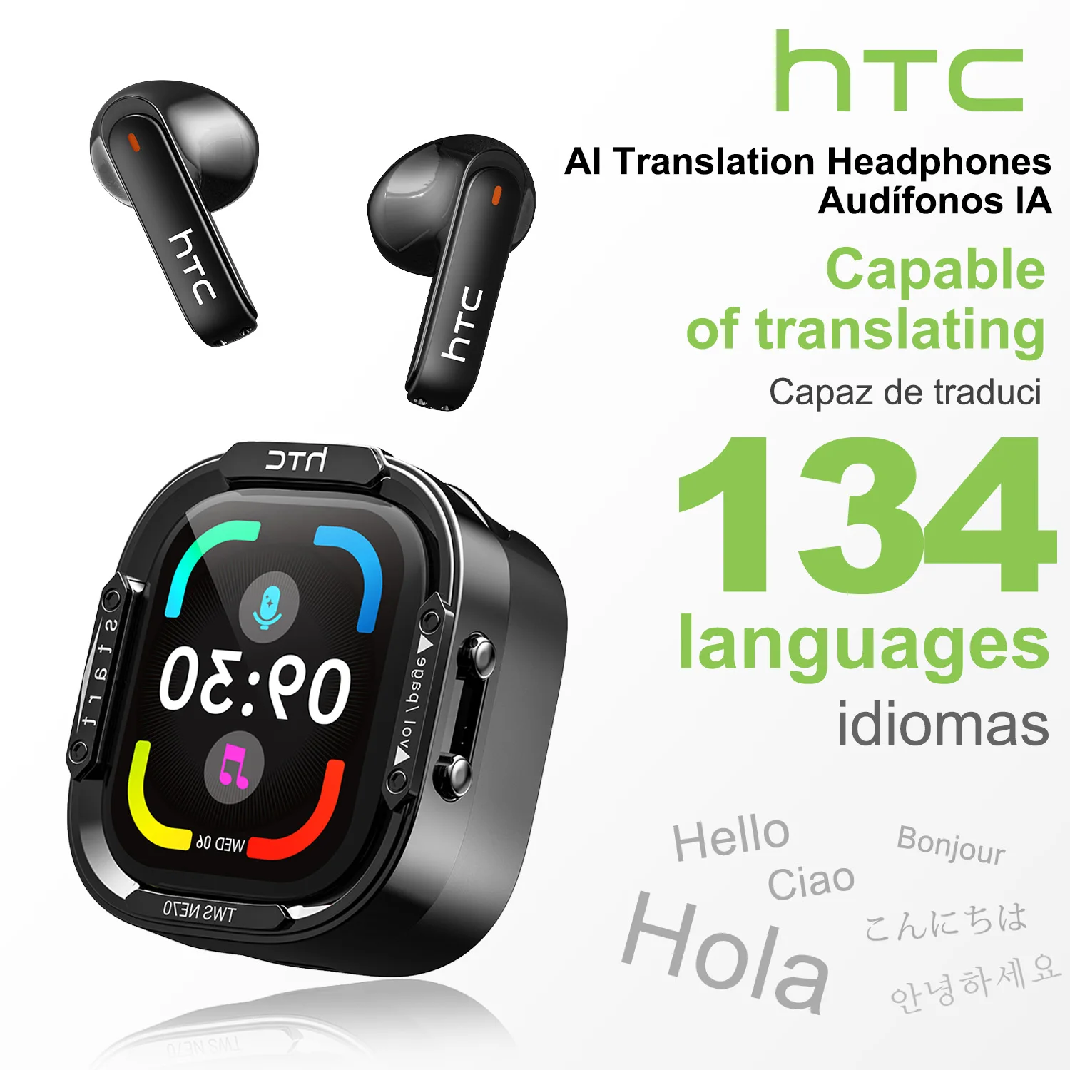 Sleep Mask Headphones Bluetooth - HTC NE70 หูฟังบลูทูธ V6.0 หูฟังไร้สายหน้าจอสัมผัสอัจฉริยะ หูฟังแปลภาษา
