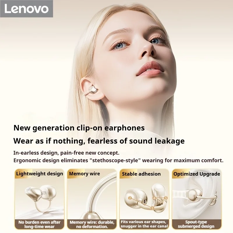 หูฟังไร้สาย Lenovo XA390 ดีไซน - Open Ear Air Conduction Headphones บทวิจารณ์และราคา