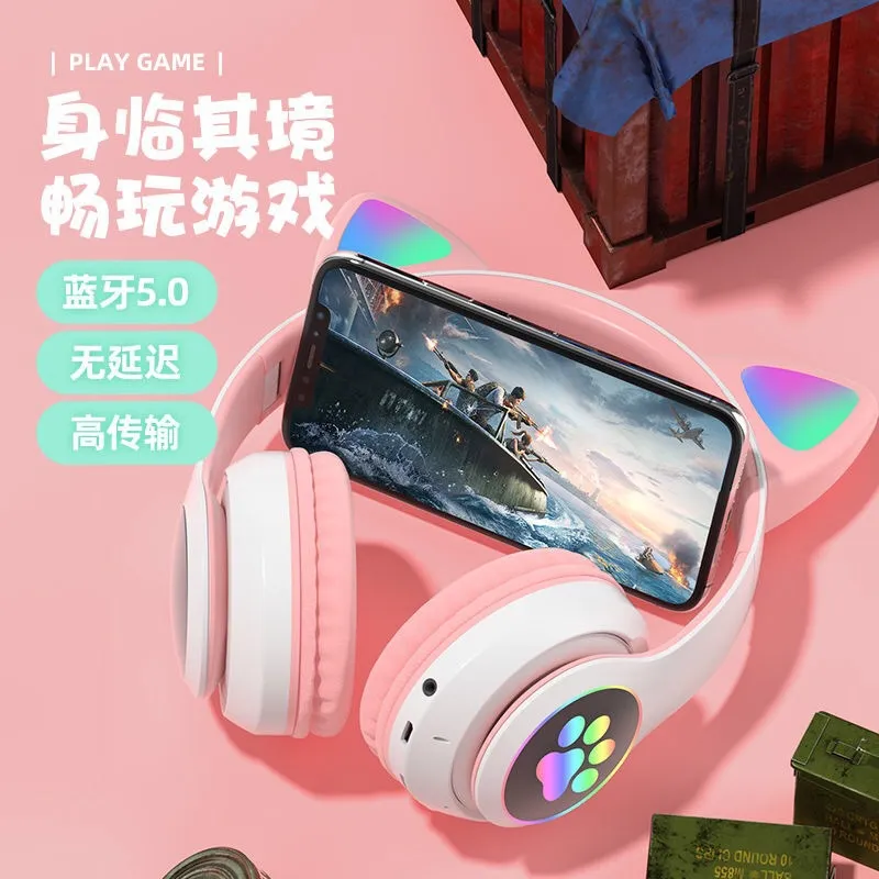 หูฟังบลูทูธแบบไร้สายพร้อมไฟ LE - Cat Ear Bluetooth Headset Led บทวิจารณ์และราคา