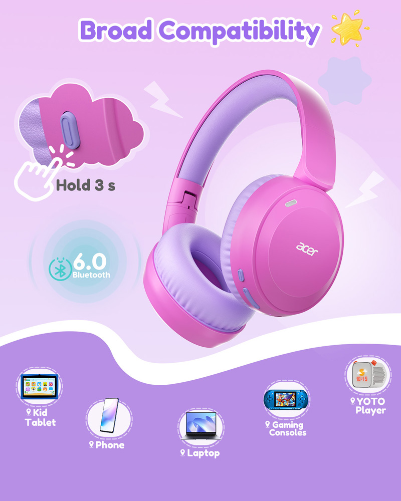 หูฟังบลูทูธสำหรับเด็ก Acer OHR - Anc Wireless Over Ear Headphones บทวิจารณ์และราคา
