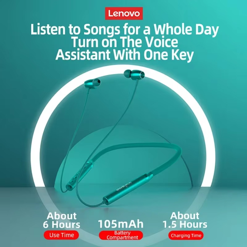 หูฟังบลูทูธ Lenovo กันน้ำ คุณภ - Magnetic Neckband Sports Earphones บทวิจารณ์และราคา