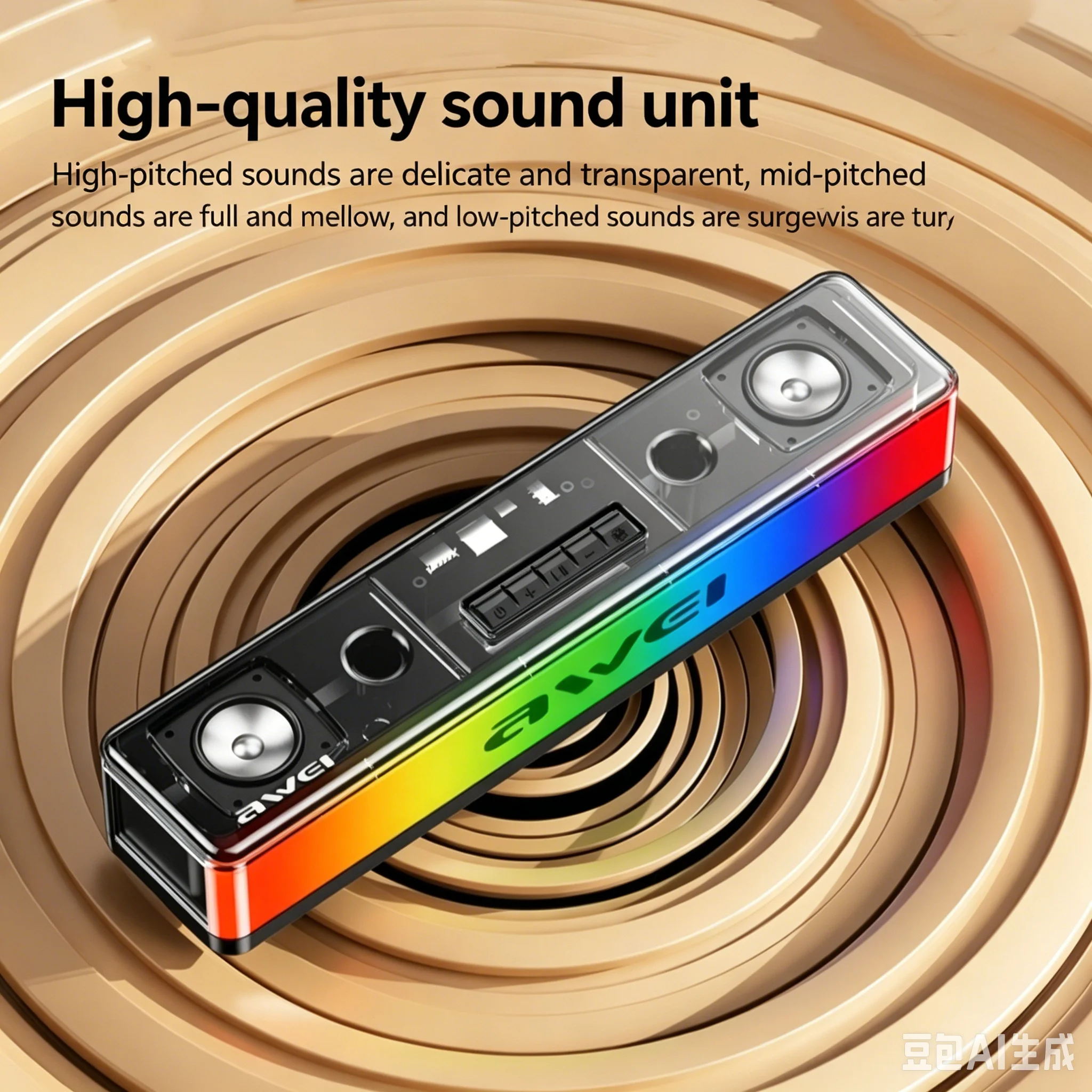 RGB ลำโพงบลูทูธซาวด์บาร์ 20W ซ - Rgb Computer Soundbar For Pc บทวิจารณ์และราคา
