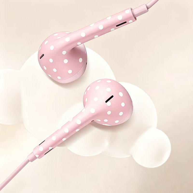 หูฟังแบบมีสาย Type-C ลายจุดน่า - Type C Wired Earphones With Mic บทวิจารณ์และราคา