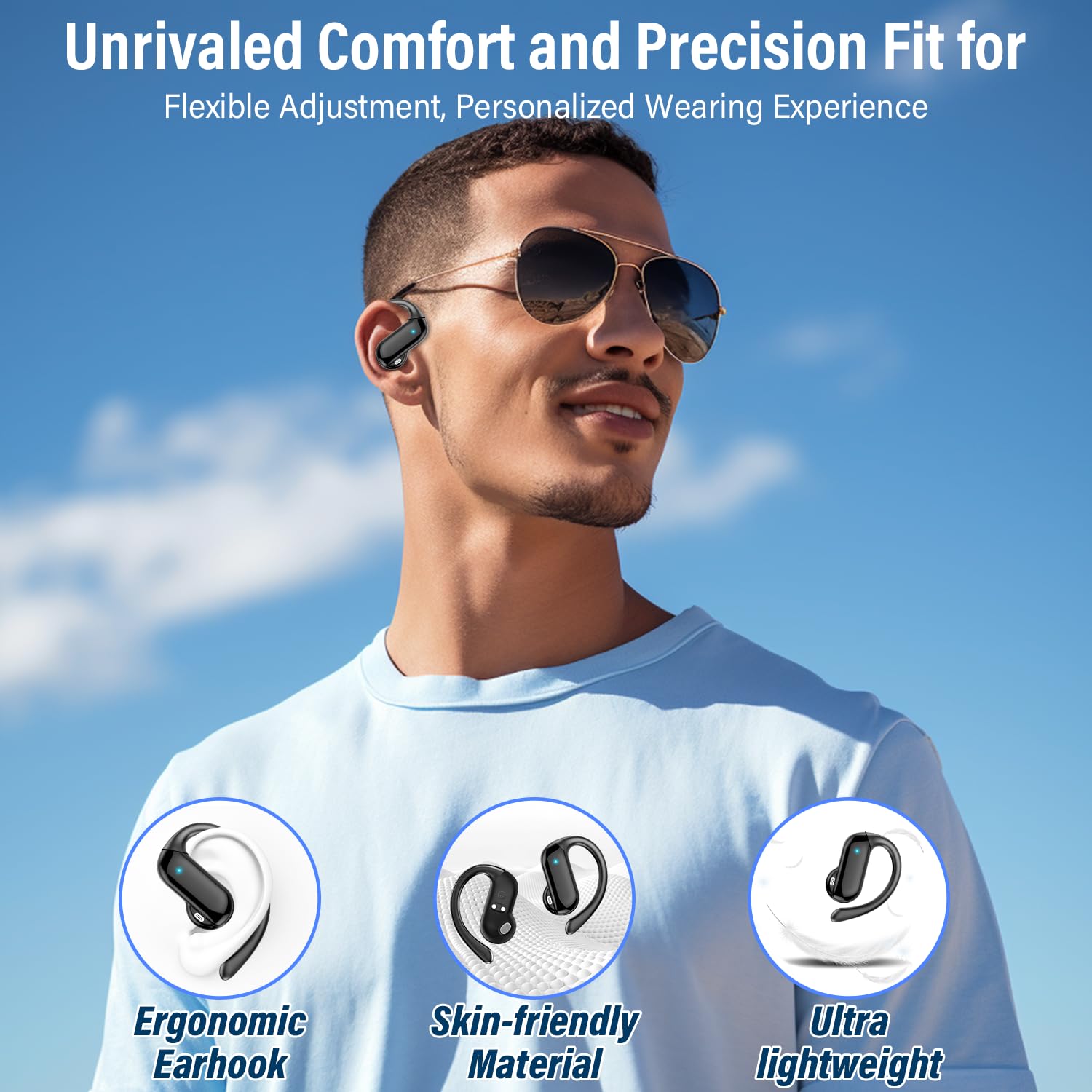 2026 หูฟังแบบเปิดหูบลูทูธ 5.4  - Open Ear Air Conduction Headphones บทวิจารณ์และราคา