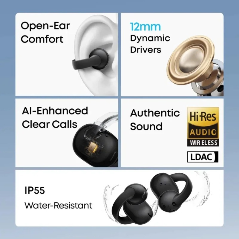 หูฟังไร้สายแบบหนีบหู Soundcore - Open Ear Air Conduction Headphones บทวิจารณ์และราคา