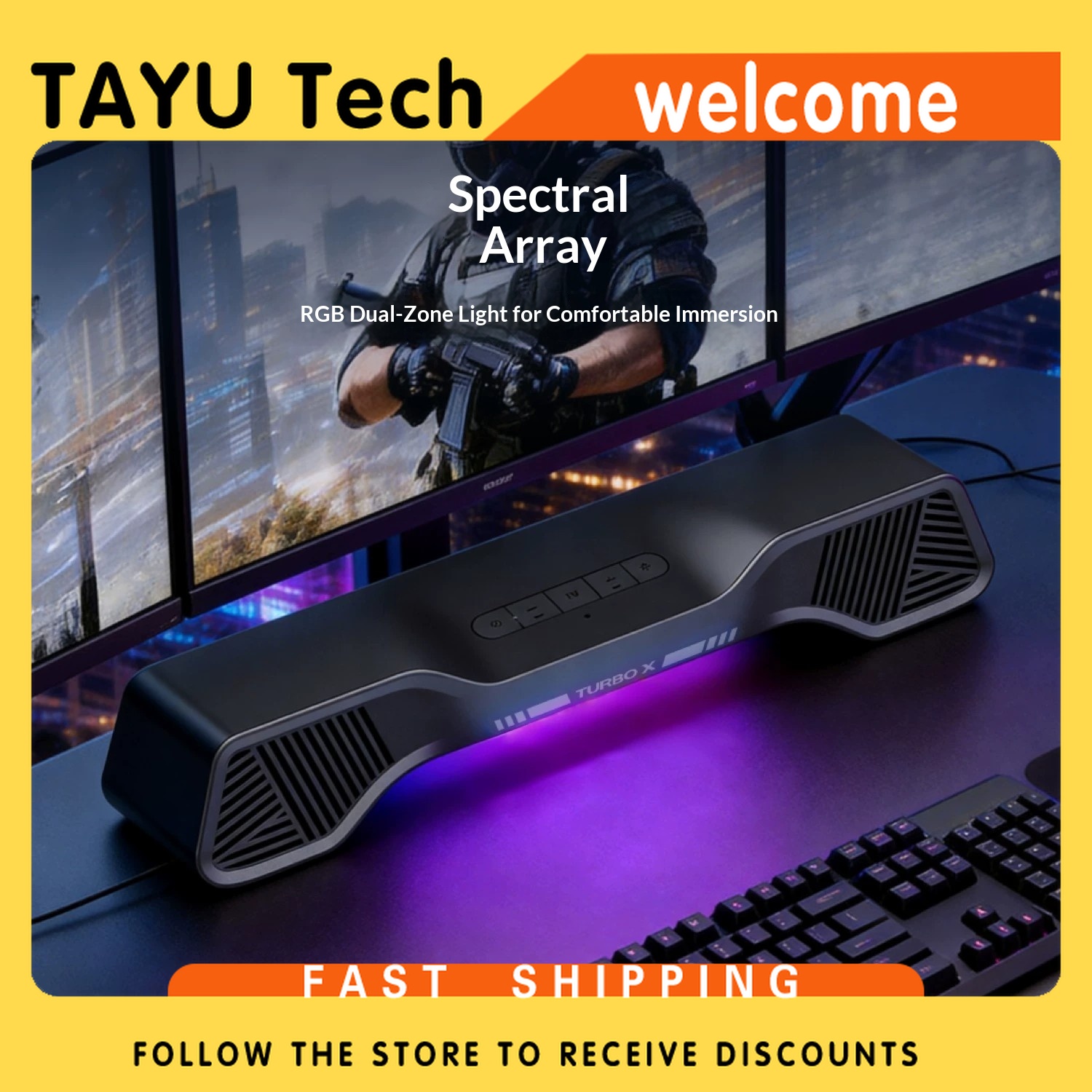 ลำโพงเกมมิ่ง Hurricane Turbo X - Rgb Computer Soundbar For Pc บทวิจารณ์และราคา