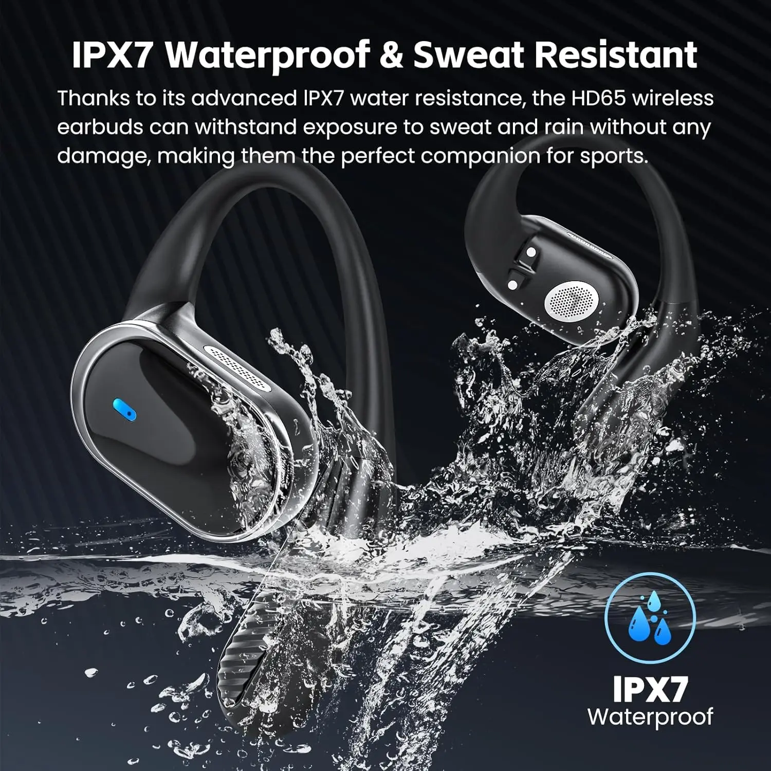 หูฟังบลูทูธไร้สายพร้อมไมโครโฟน - Open Ear Air Conduction Headphones บทวิจารณ์และราคา